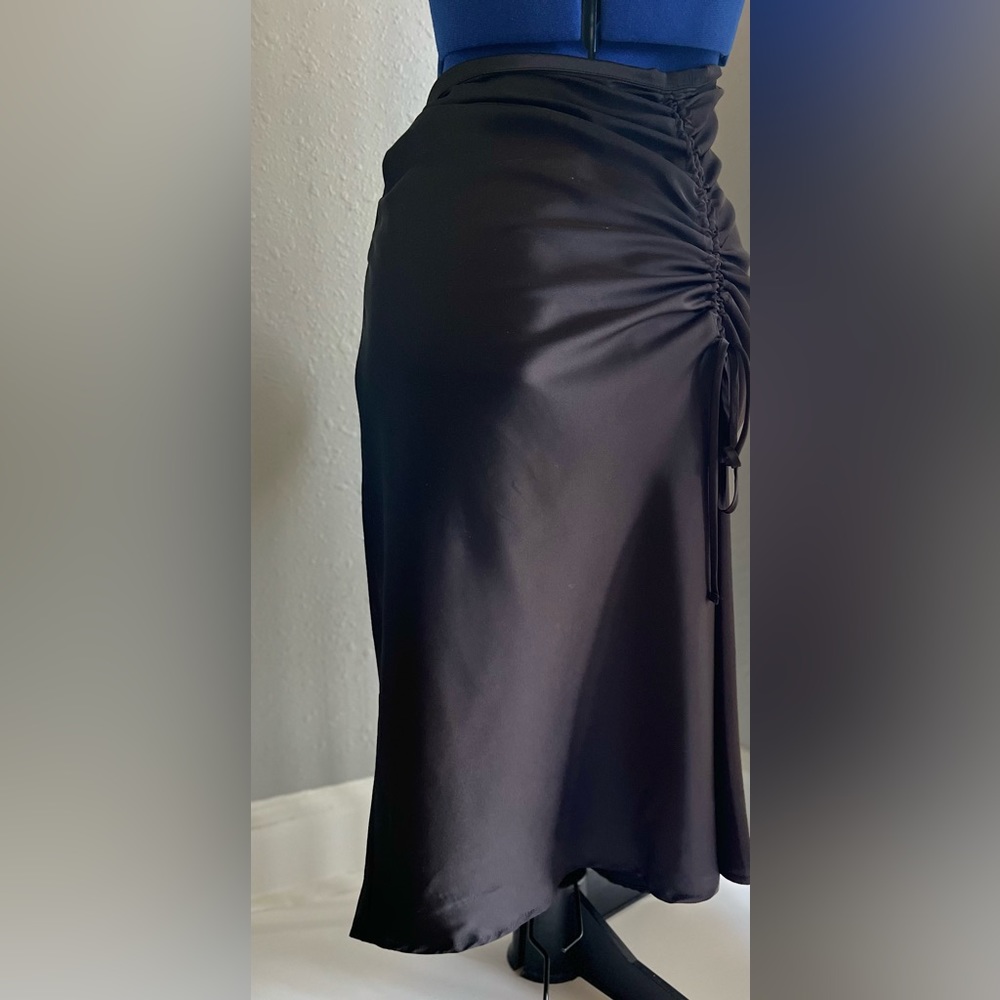 Black satin skirt